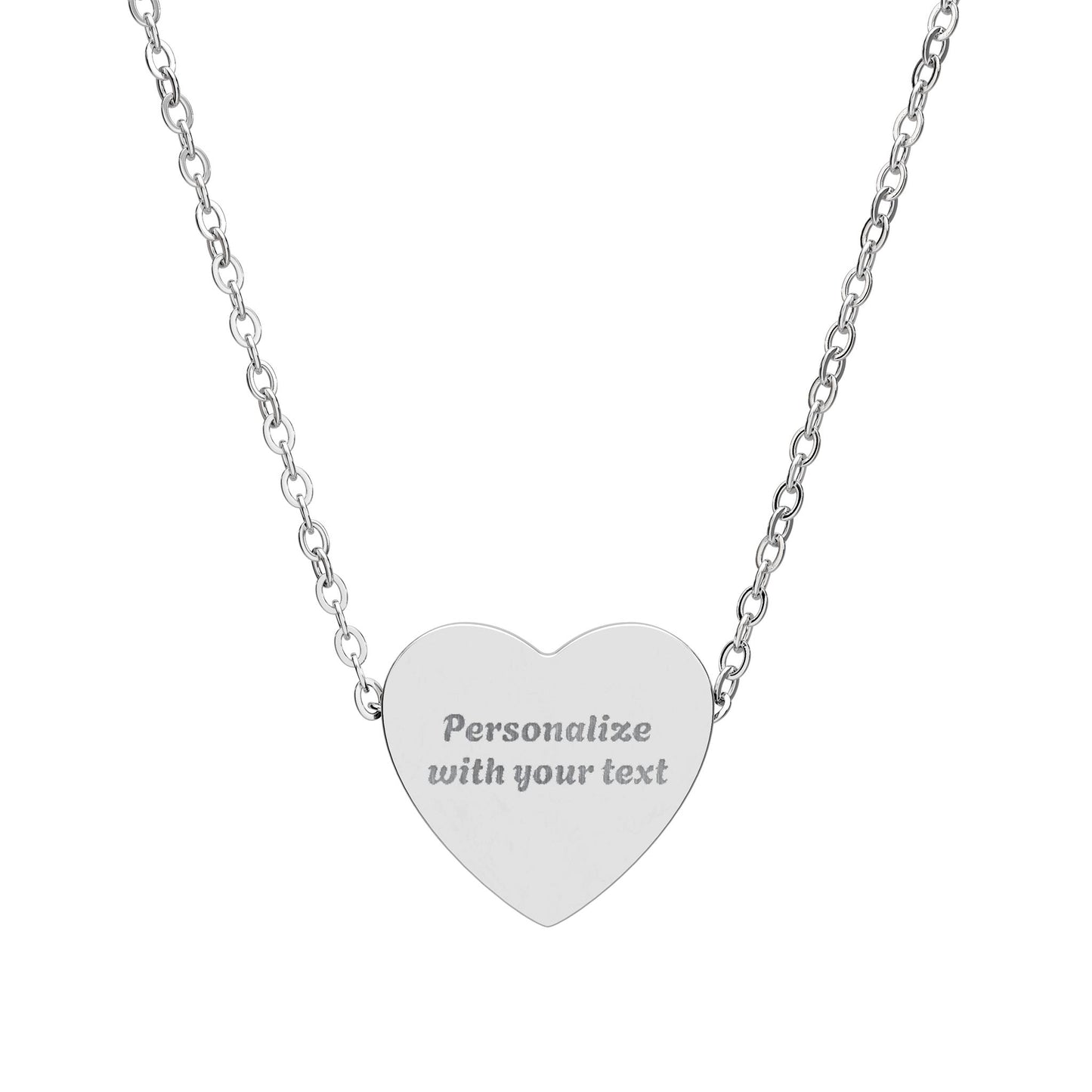 Engravable Heart Necklace — Personalized Sterling Pendant Gift