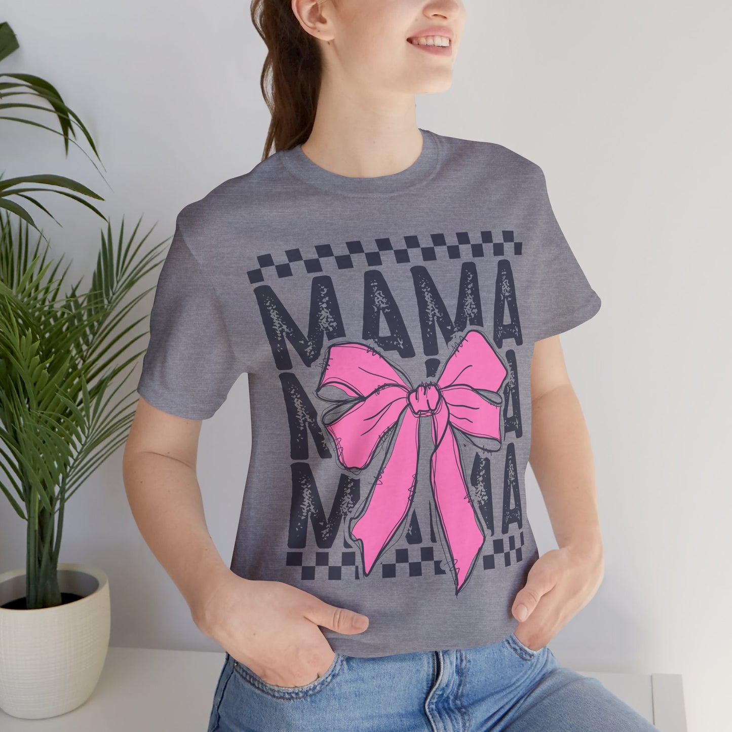 Cute Mama Bow Graphic Tee, Mother's Day Gift, Stylish T-Shirt for Moms, Everyday Wear, Birthday Gift for Her