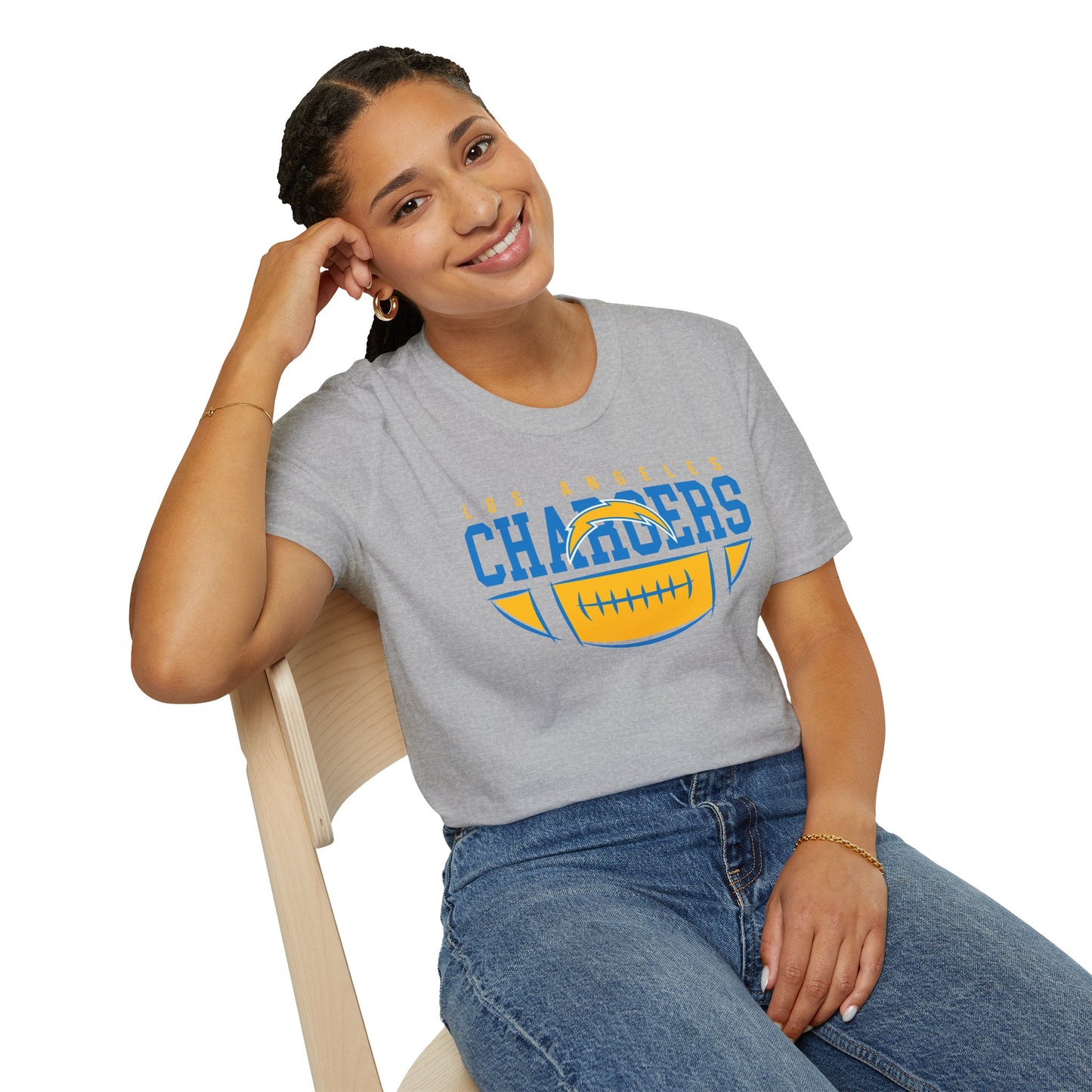 Unisex Softstyle T-Shirt - Chargers Football Pride, Casual Wear, Game Day Tee, Sports Fan Shirt, Gift for Him/Her