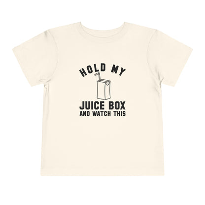 Fun Toddler Tee - "Hold My Juice Box and Watch This" - Perfect for Playdates, Birthdays, Summer Fun, Gift for Kids, Toddler Clothes