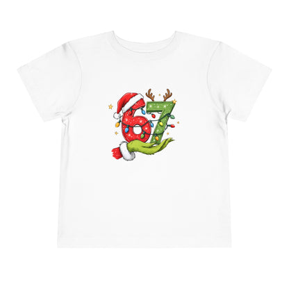 Toddler Tee — Festive "67" Christmas Grinch Reindeer Hat Birthday Shirt