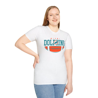 Miami Dolphins Retro Softstyle T-Shirt, Casual Sportswear, Game Day Apparel, Unisex Tee, Football Fan Gift