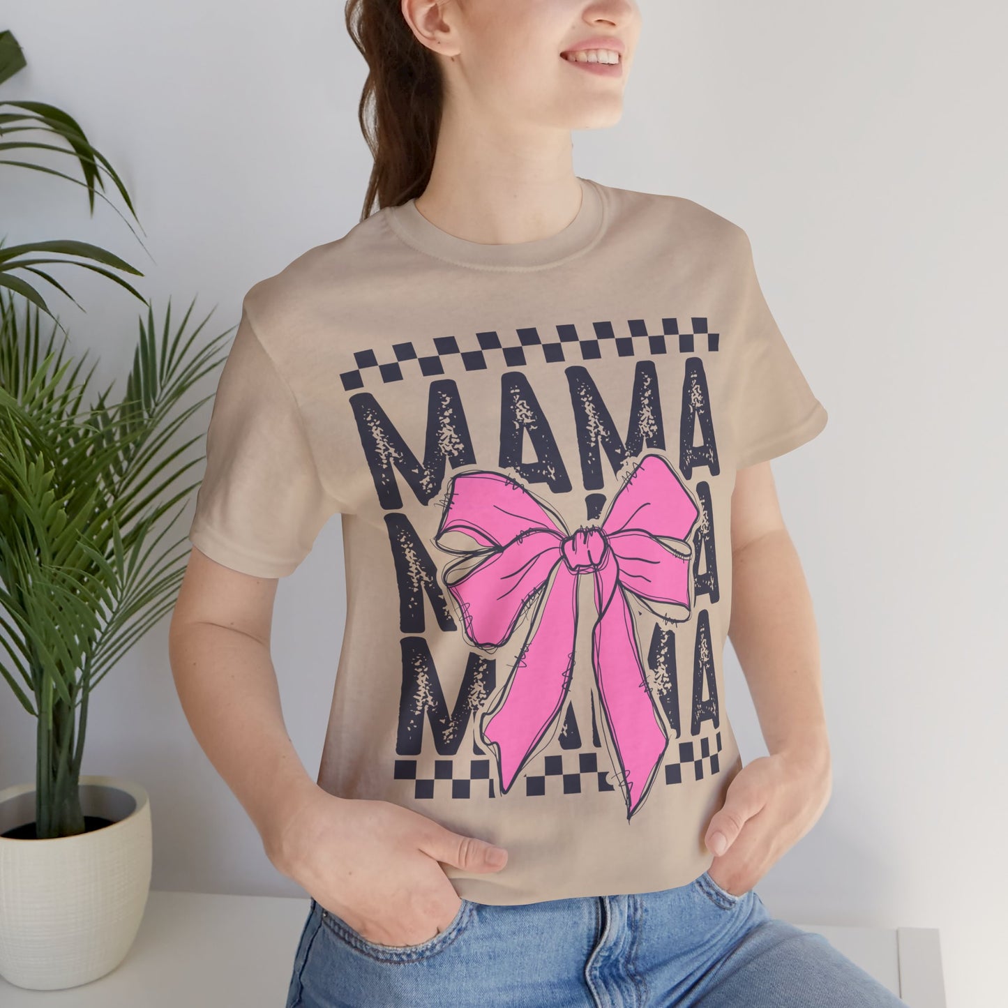 Cute Mama Bow Graphic Tee, Mother's Day Gift, Stylish T-Shirt for Moms, Everyday Wear, Birthday Gift for Her