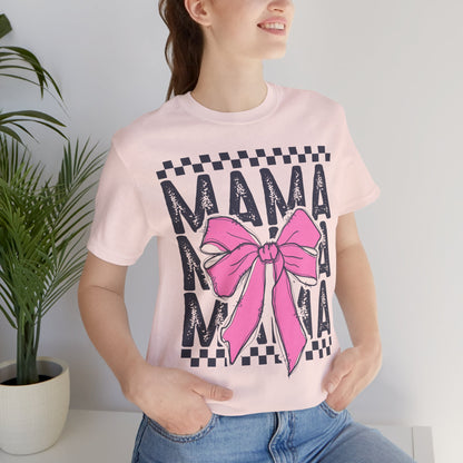 Cute Mama Bow Graphic Tee, Mother's Day Gift, Stylish T-Shirt for Moms, Everyday Wear, Birthday Gift for Her