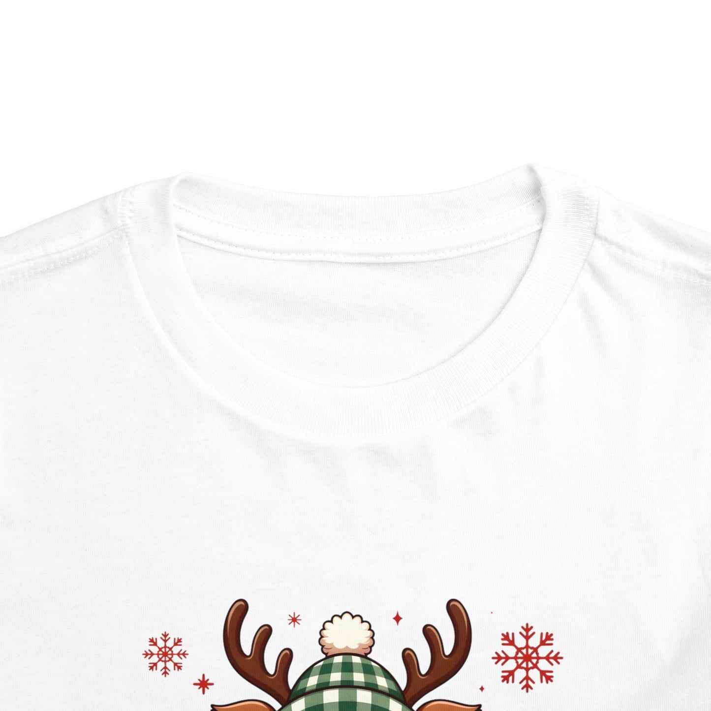 Personalized Toddler Tee — Cute Reindeer Christmas Name Shirt