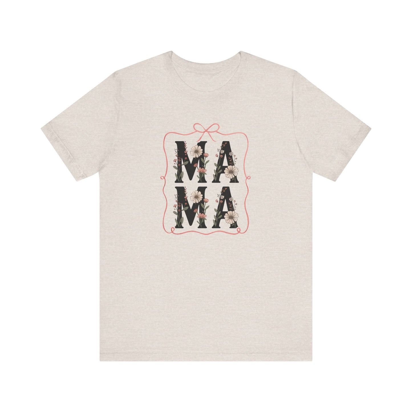 Floral Mama Tee - Perfect Gift for Moms, Mother's Day, Family Gatherings, Casual Wear, Baby Shower