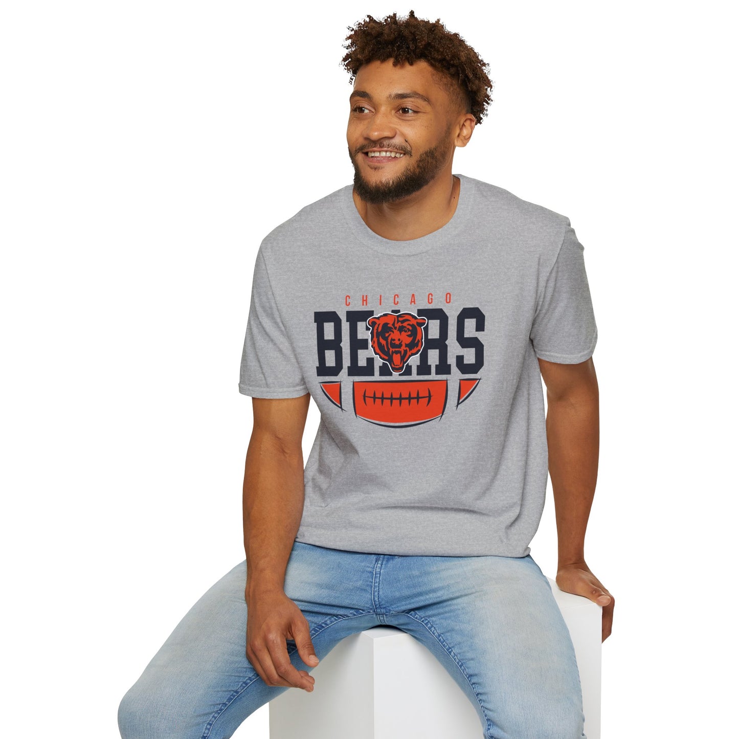 Chicago Bears Unisex Softstyle T-Shirt, Game Day Tee, Football Apparel, Sports Fan Shirt, Casual Wear, Tailgating Outfit