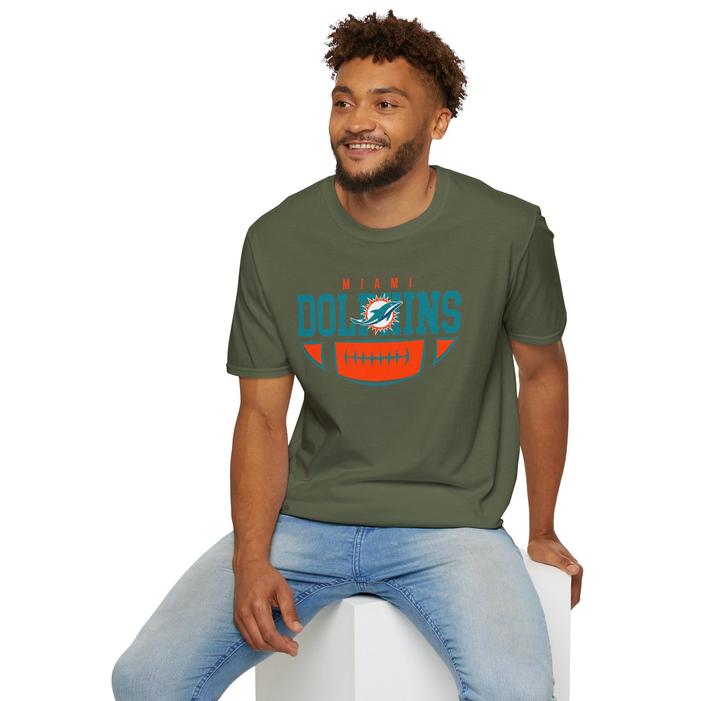 Miami Dolphins Retro Softstyle T-Shirt, Casual Sportswear, Game Day Apparel, Unisex Tee, Football Fan Gift