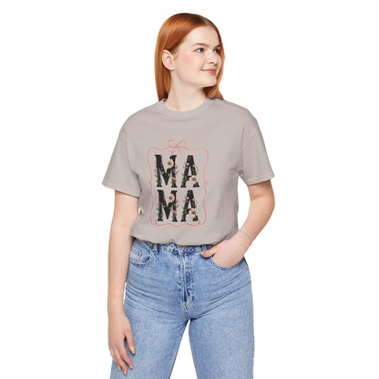 Floral Mama Tee - Perfect Gift for Moms, Mother's Day, Family Gatherings, Casual Wear, Baby Shower