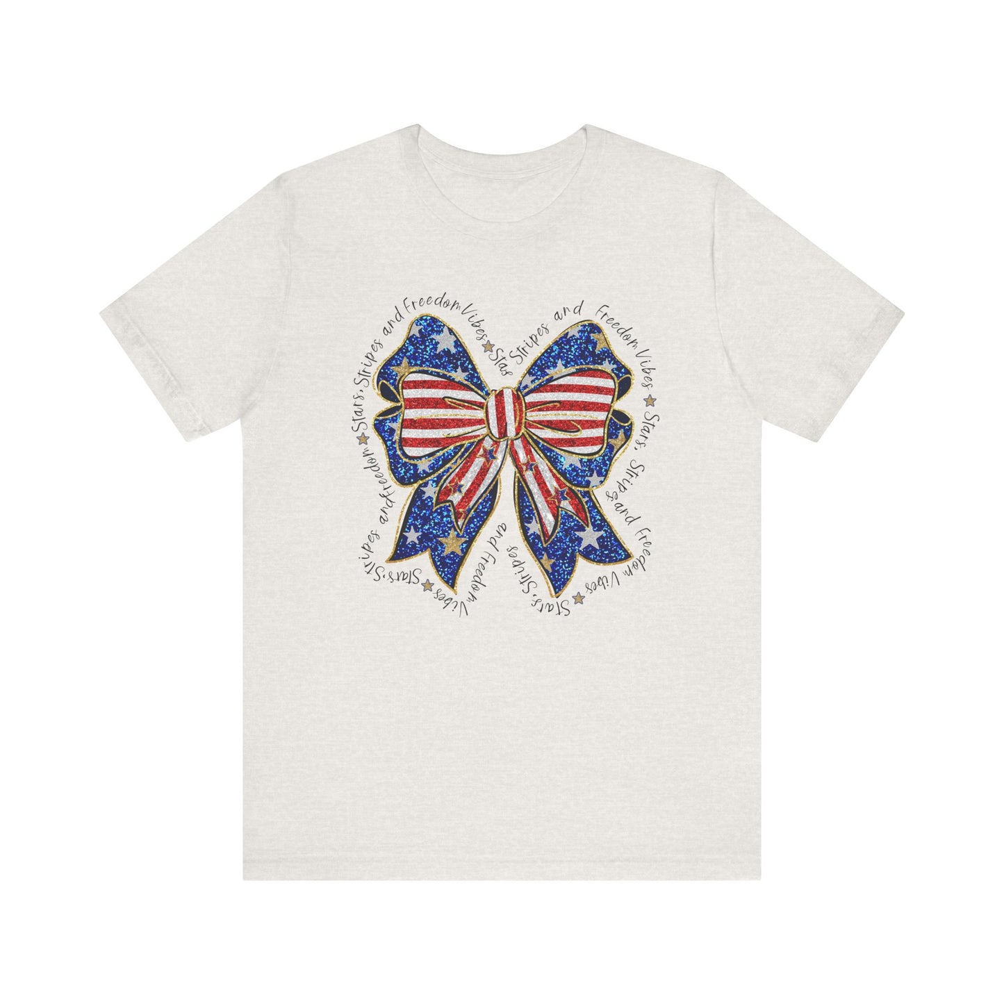 Patriotic Bow Tee - Unisex Jersey Short Sleeve T-Shirt, Independence Day Outfit, Festive Wear, 4th of July Celebration, Casual Summer Shirt