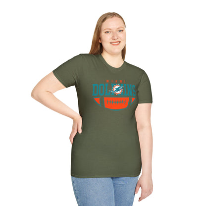 Miami Dolphins Retro Softstyle T-Shirt, Casual Sportswear, Game Day Apparel, Unisex Tee, Football Fan Gift