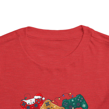 Toddler Tee — Festive Video Game Controllers Christmas Design