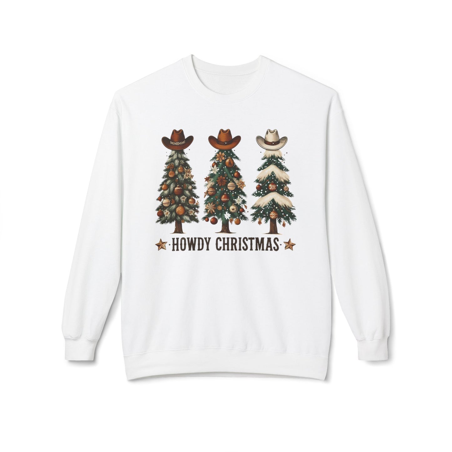 Howdy Christmas Sweatshirt - Western Cowboy Tree Holiday Crewneck
