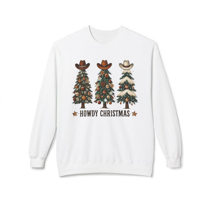 Howdy Christmas Sweatshirt - Western Cowboy Tree Holiday Crewneck