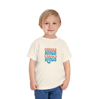 Toddler Short Sleeve Tee - 'Chicken Hugs & Mama's Hugs' - Cute Kid's T-Shirt, Fun Gift for Birthdays, Playdates, Family Gatherings