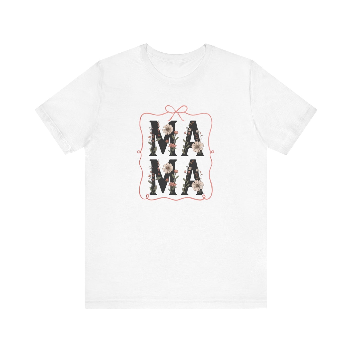 Floral Mama Tee - Perfect Gift for Moms, Mother's Day, Family Gatherings, Casual Wear, Baby Shower
