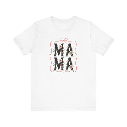Floral Mama Tee - Perfect Gift for Moms, Mother's Day, Family Gatherings, Casual Wear, Baby Shower