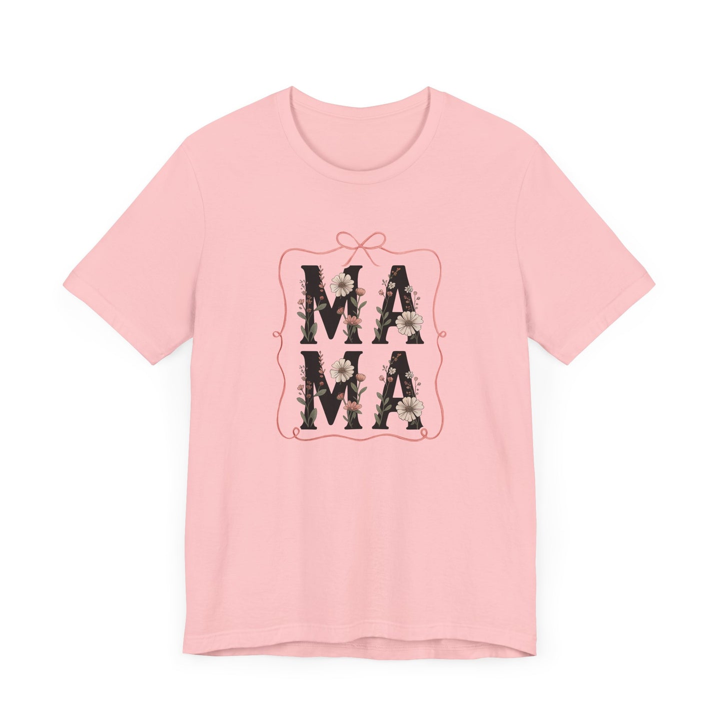 Floral Mama Tee - Perfect Gift for Moms, Mother's Day, Family Gatherings, Casual Wear, Baby Shower