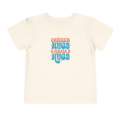 Toddler Short Sleeve Tee - 'Chicken Hugs & Mama's Hugs' - Cute Kid's T-Shirt, Fun Gift for Birthdays, Playdates, Family Gatherings