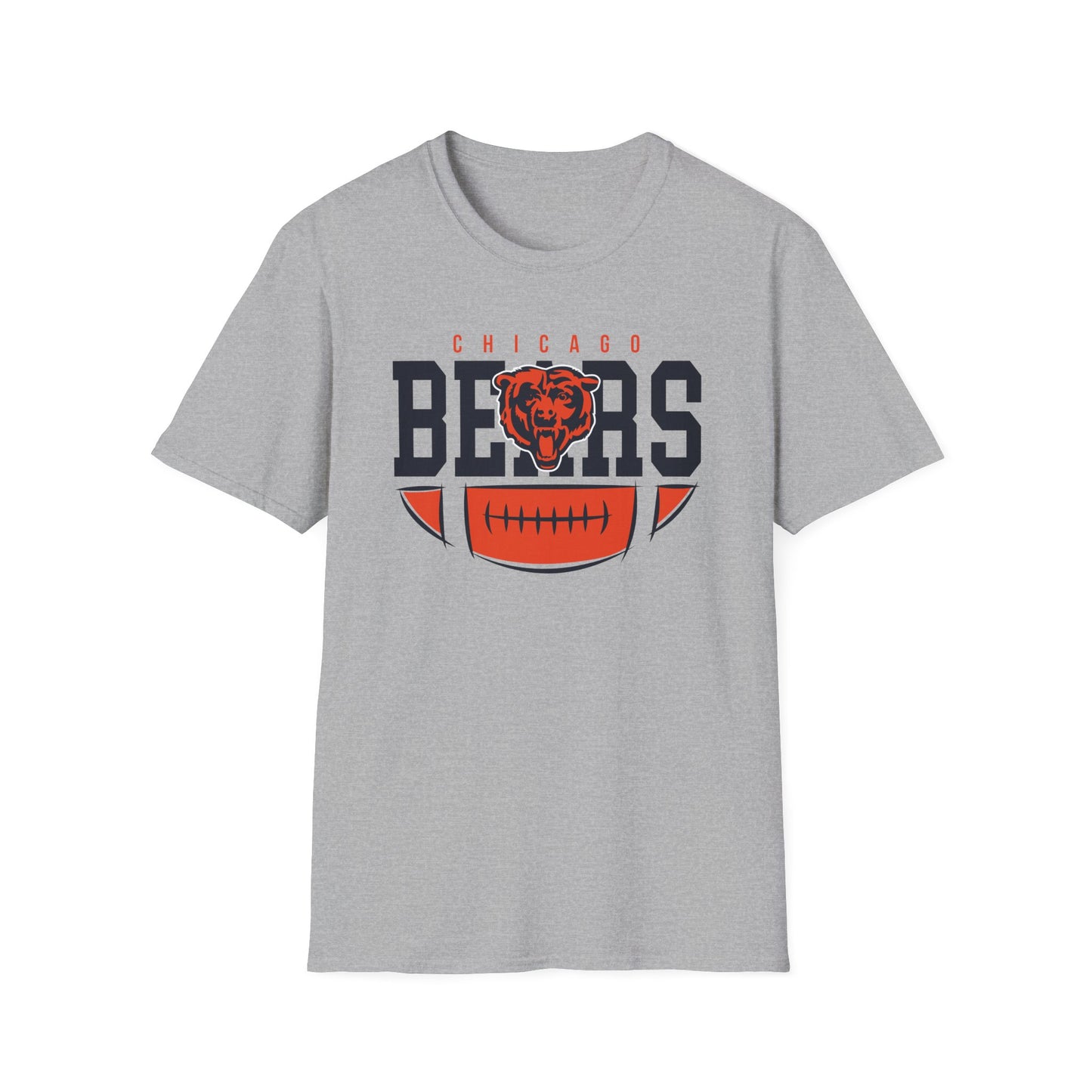 Chicago Bears Unisex Softstyle T-Shirt, Game Day Tee, Football Apparel, Sports Fan Shirt, Casual Wear, Tailgating Outfit