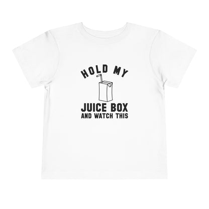 Fun Toddler Tee - "Hold My Juice Box and Watch This" - Perfect for Playdates, Birthdays, Summer Fun, Gift for Kids, Toddler Clothes