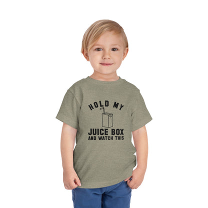 Fun Toddler Tee - "Hold My Juice Box and Watch This" - Perfect for Playdates, Birthdays, Summer Fun, Gift for Kids, Toddler Clothes
