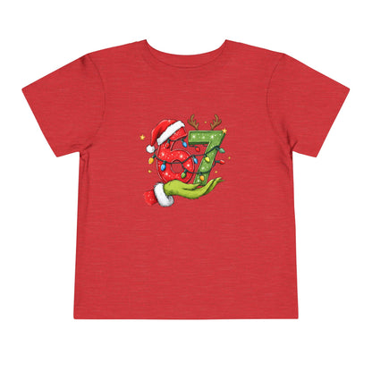 Toddler Tee — Festive "67" Christmas Grinch Reindeer Hat Birthday Shirt