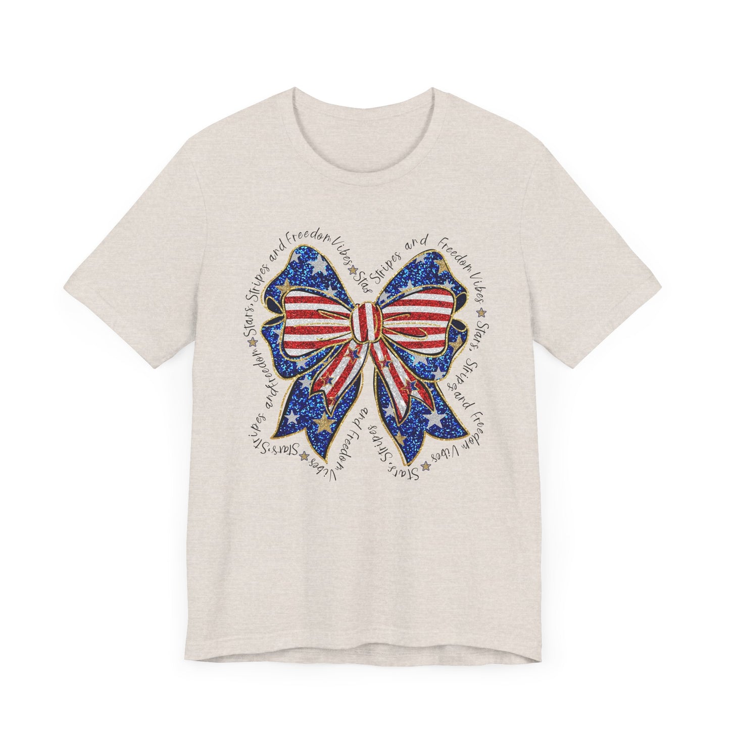 Patriotic Bow Tee - Unisex Jersey Short Sleeve T-Shirt, Independence Day Outfit, Festive Wear, 4th of July Celebration, Casual Summer Shirt