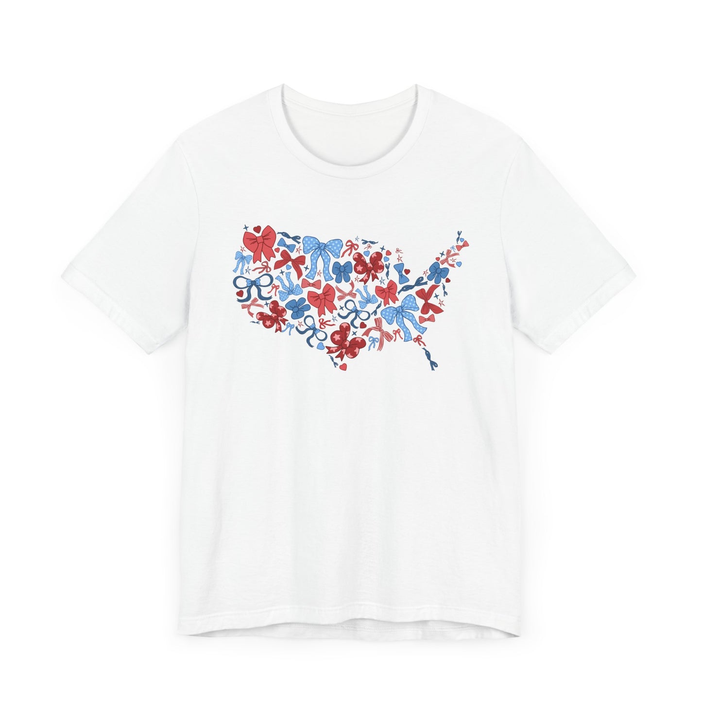 Patriotic Love Tee, Unisex T-shirt for Independence Day, Heart Print Shirt, Gift for Him or Her, Casual Wear, Summer Style