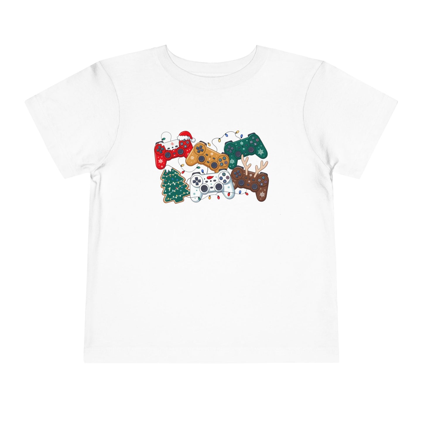Toddler Tee — Festive Video Game Controllers Christmas Design