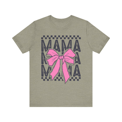 Cute Mama Bow Graphic Tee, Mother's Day Gift, Stylish T-Shirt for Moms, Everyday Wear, Birthday Gift for Her
