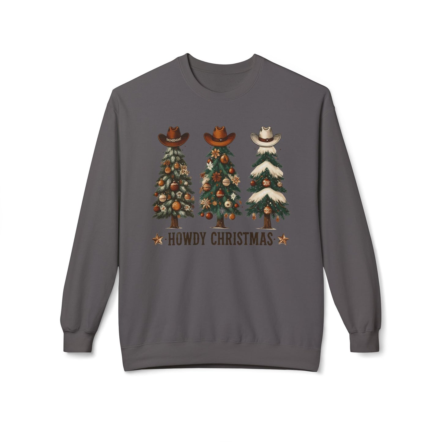 Howdy Christmas Sweatshirt - Western Cowboy Tree Holiday Crewneck