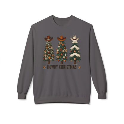 Howdy Christmas Sweatshirt - Western Cowboy Tree Holiday Crewneck