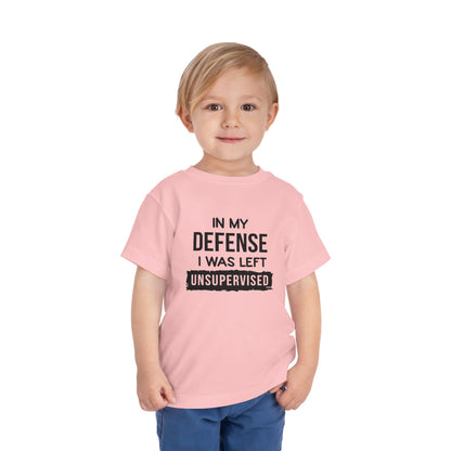 Funny Toddler Tee - "In My Defense I Was Left Unsupervised" - Cute Gift for Kids, Humor Tee, Playtime Wear, Birthday Shirt, Family [...]