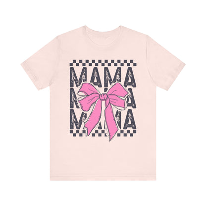 Cute Mama Bow Graphic Tee, Mother's Day Gift, Stylish T-Shirt for Moms, Everyday Wear, Birthday Gift for Her