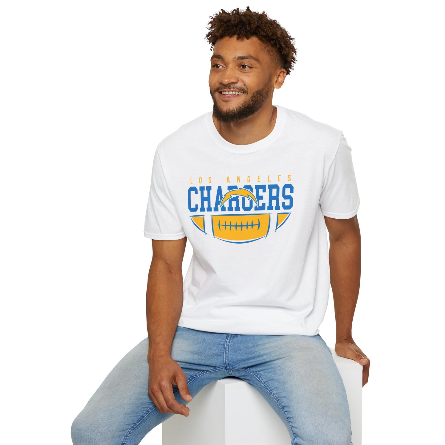 Unisex Softstyle T-Shirt - Chargers Football Pride, Casual Wear, Game Day Tee, Sports Fan Shirt, Gift for Him/Her