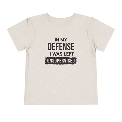 Funny Toddler Tee - "In My Defense I Was Left Unsupervised" - Cute Gift for Kids, Humor Tee, Playtime Wear, Birthday Shirt, Family [...]