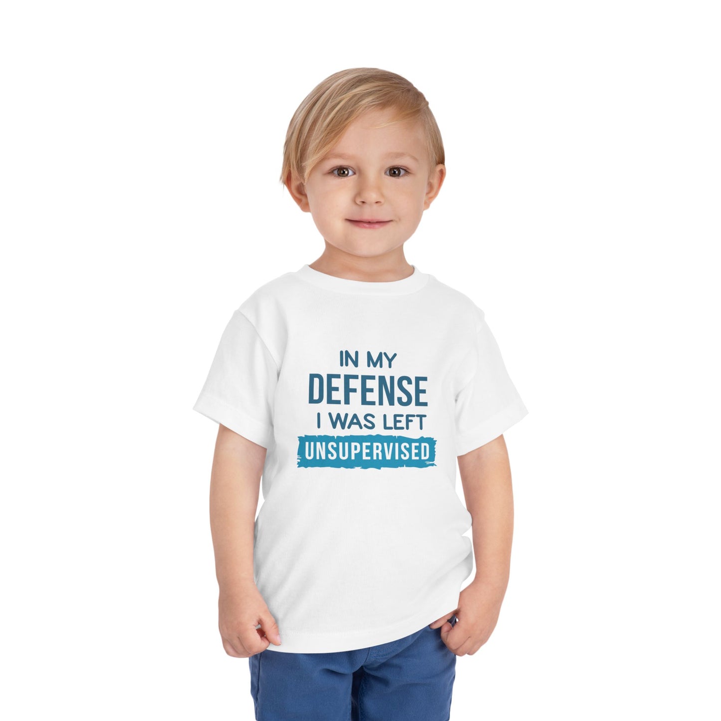 Funny Toddler Tee - "In My Defense I Was Left Unsupervised" - Cute Gift for Kids, Birthday, Fun Playwear, Parent Humor