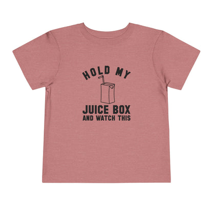 Fun Toddler Tee - "Hold My Juice Box and Watch This" - Perfect for Playdates, Birthdays, Summer Fun, Gift for Kids, Toddler Clothes