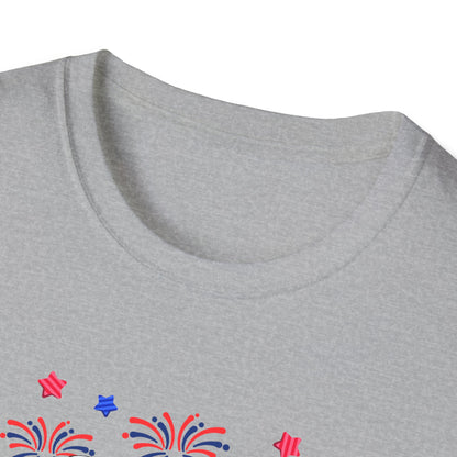 Festive Graphic T-Shirt, Independence Day Shirt, Casual Summer Style, Unisex Tee, Holiday Celebration Wear, Fireworks Design