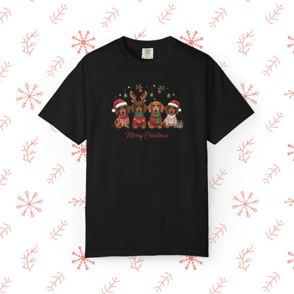 Christmas Dachshund Dogs T-Shirt - Merry Christmas Cute Holiday Tee