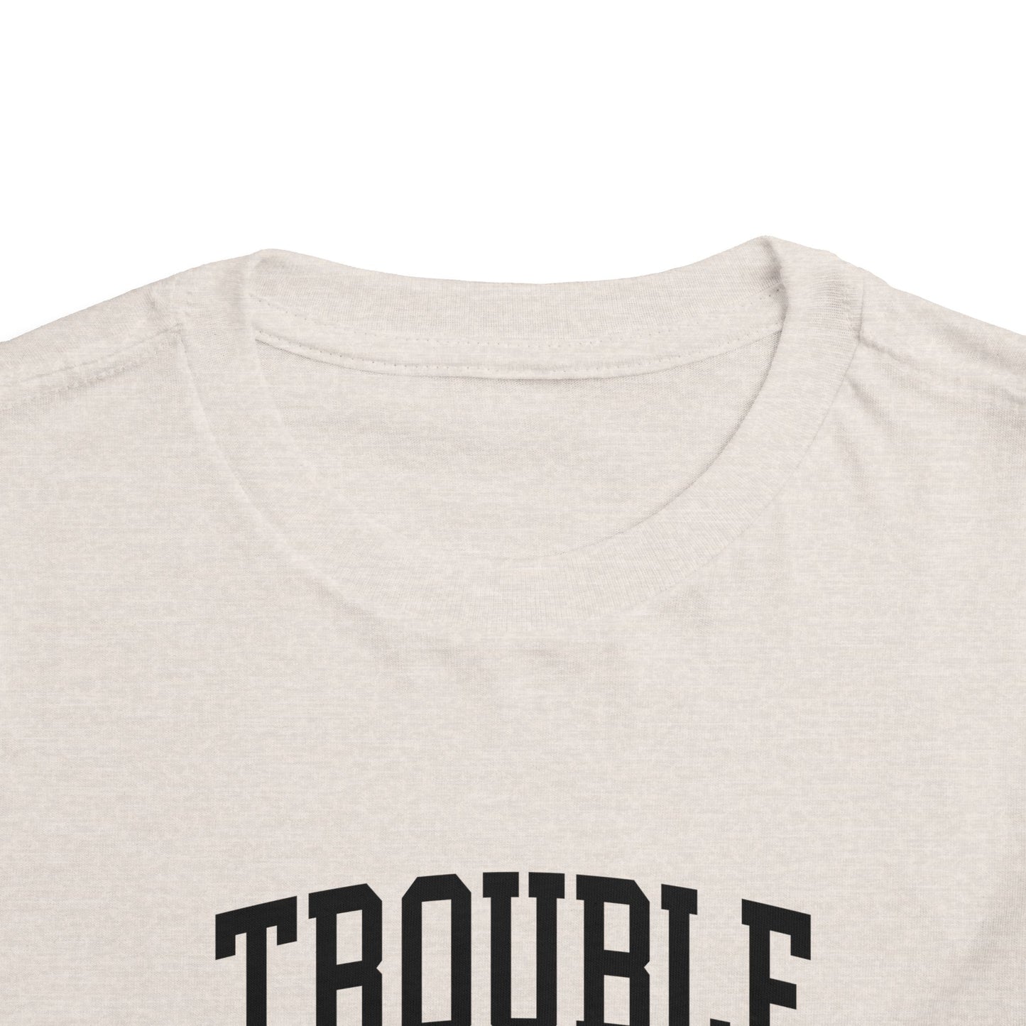 Cute Toddler Tee - "Trouble Never Looked So Cute" - Playful Gift for Kids, Birthday Wear, Baby Shower Present, Humor Tee