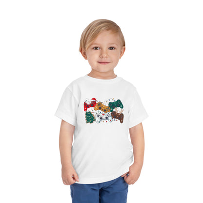 Toddler Tee — Festive Video Game Controllers Christmas Design