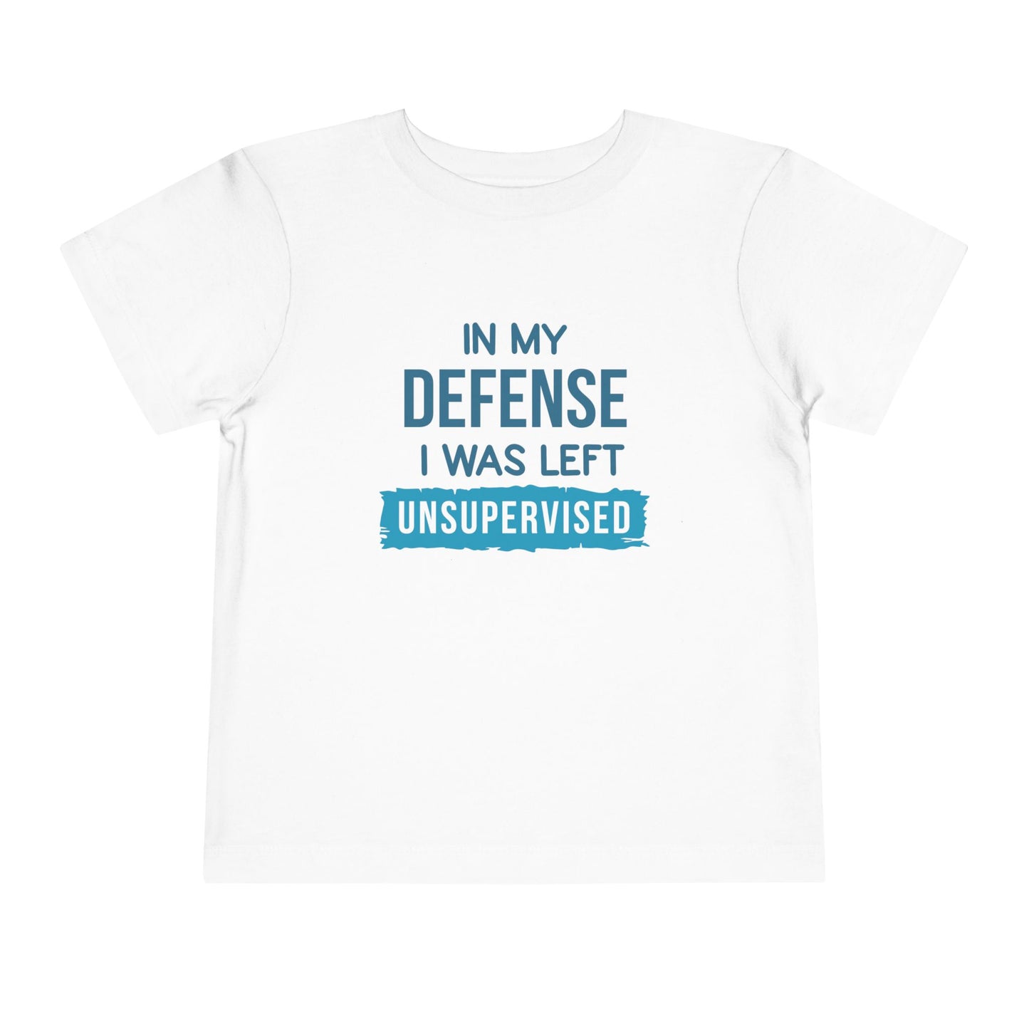 Funny Toddler Tee - "In My Defense I Was Left Unsupervised" - Cute Gift for Kids, Birthday, Fun Playwear, Parent Humor
