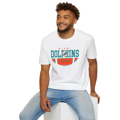 Miami Dolphins Retro Softstyle T-Shirt, Casual Sportswear, Game Day Apparel, Unisex Tee, Football Fan Gift
