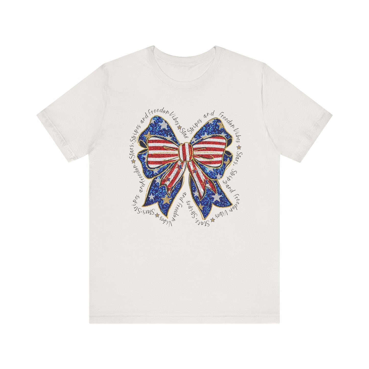 Patriotic Bow Tee - Unisex Jersey Short Sleeve T-Shirt, Independence Day Outfit, Festive Wear, 4th of July Celebration, Casual Summer Shirt