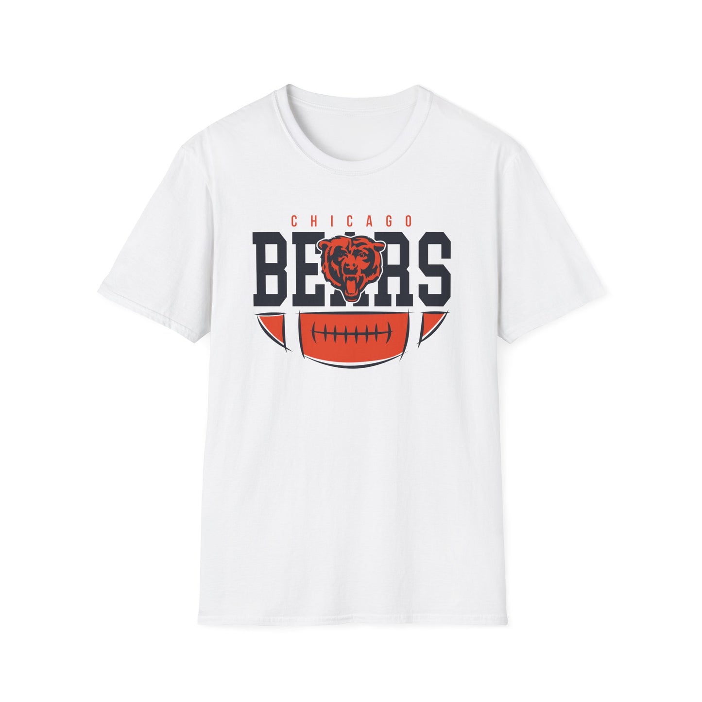 Chicago Bears Unisex Softstyle T-Shirt, Game Day Tee, Football Apparel, Sports Fan Shirt, Casual Wear, Tailgating Outfit