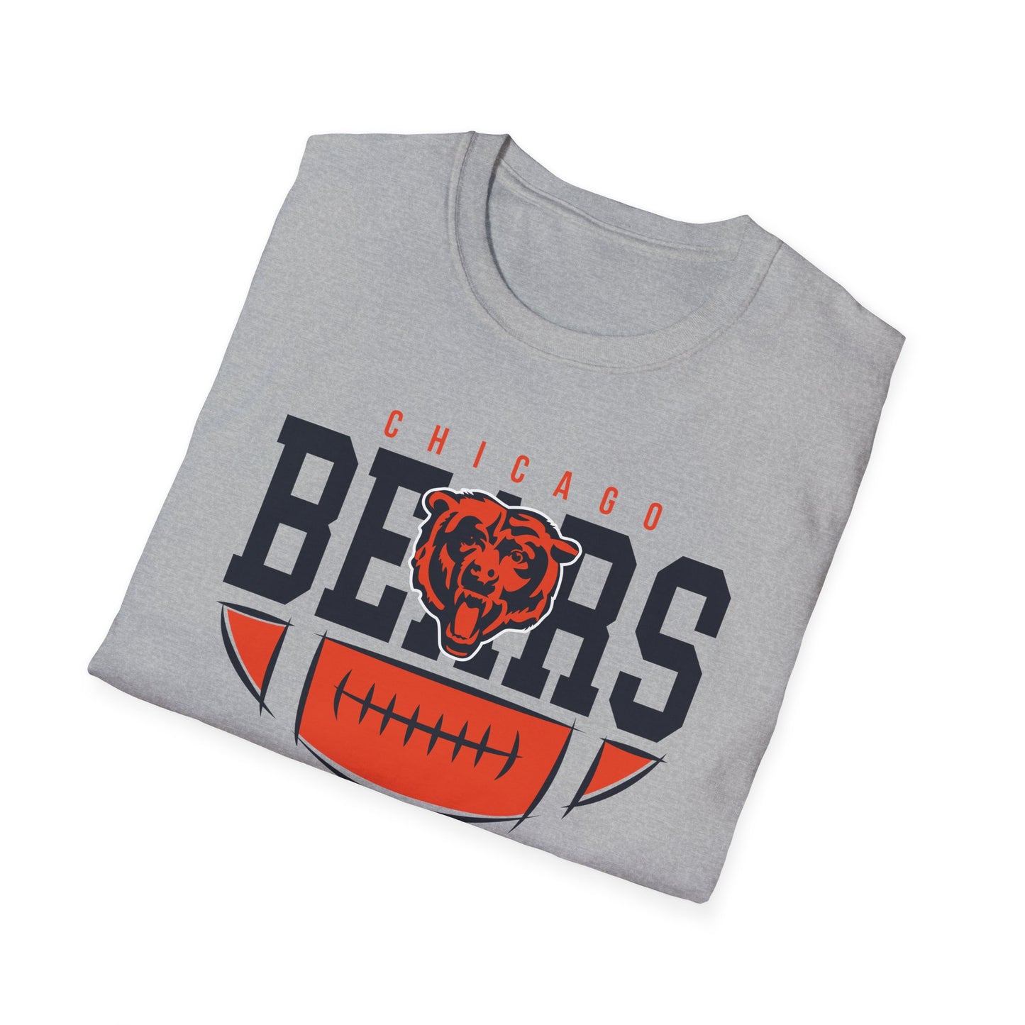 Chicago Bears Unisex Softstyle T-Shirt, Game Day Tee, Football Apparel, Sports Fan Shirt, Casual Wear, Tailgating Outfit