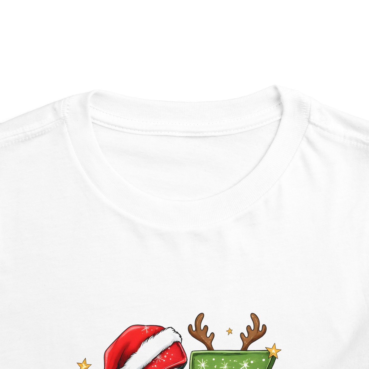 Toddler Tee — Festive "67" Christmas Grinch Reindeer Hat Birthday Shirt