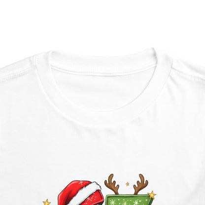 Toddler Tee — Festive "67" Christmas Grinch Reindeer Hat Birthday Shirt